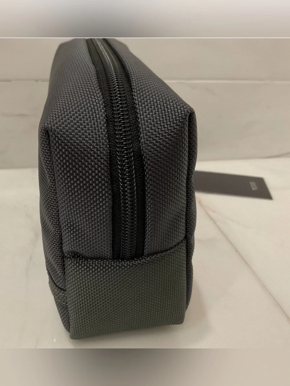 NEW - TUMI Ballistic Nylon Zippered Medium Kit Pouch - Cosmetic Bag - SEAL GRAY